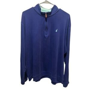 Johnnie-O 1/4 zip Hoodie Blue Golf Pullover Sweatshirt Turquoise Mens XL